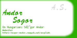 andor sogor business card